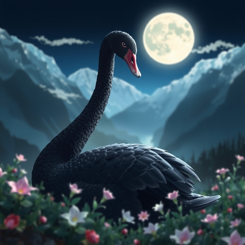 Black Swan in Lake
